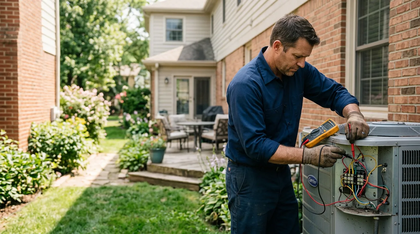 HVAC technician working near Stockton, IL